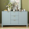 Entryway Cabinet with Wave Design, Adjustable Shelves, 3 Drawers & Soft-Close Doors, Storage Console Table W/Metal Handles, Suitable for Home - 3 of 4