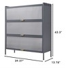 3 Tier Pantry Storage Cabinet, 43" Freestanding Bakers Rack, Metal Kitchen Food Storage Cabinet, Microwave Rack for Kitchen Dining Room - 3 of 4