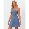 INSPIRE CHIC Women's Strapless Sleeveless Denim Mini Dress - 2 of 4