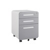 3 Drawer Mobile File Cabinet with Lock, Metal Under Desk Rolling Filing Cabinets, Fully Assembled 5-Wheel Office Cabinet for Home Office Letter - 2 of 4