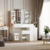 Modern White Dressing Table for Bedrooms, Apartments Makeup Vanity Desk, Small Make Up Vanity Table with Lighted Mirror Padded Stool - 4 of 4