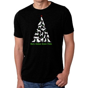 LA Pop Art Here Comes Santa Paws - Men's Premium Blend Word Art T-Shirt - 1 of 4