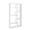 White wooden frame open backboard 6-tier bookshelf Industrial style bookshelf - 4 of 4