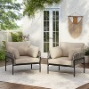 Christopher Knight Home Alma 36" Outdoor Rattan Weave Iron Club Chair with Plush Cushions (Set of 2) - 2 of 4