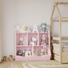 Kids Toy Storage Cabinet with 3 Open Shelves and 2 Tilt Bins for Books and Toys, Anti-Tip Design, Durable Wood Cabinet for Playroom Bedroom - 3 of 4