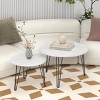 KTMBDW 27.56'' Round Nesting Coffee Table Set of 2, Nesting End Table Set, Marble Tabletop, and Sturdy Metal Base for Living Room, bedroom - 2 of 4