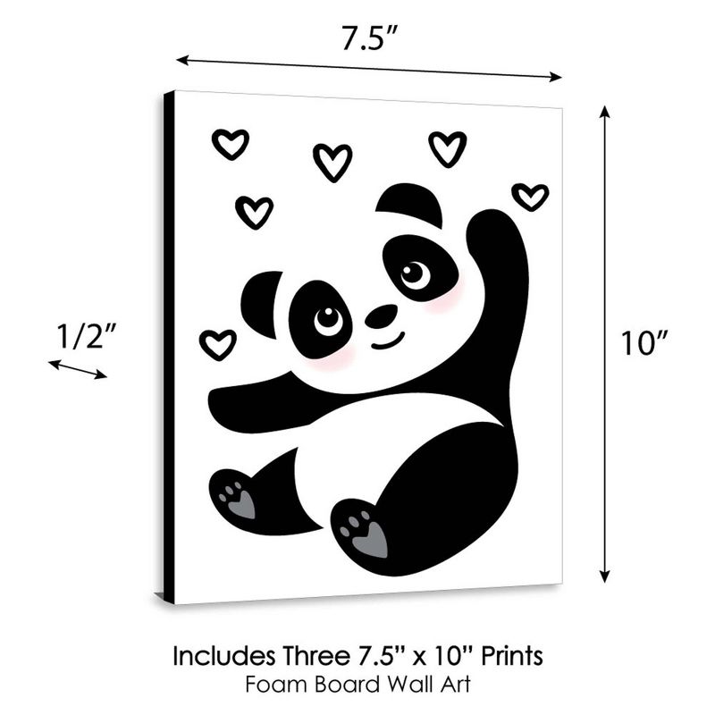 Big Dot of Happiness Party Like a Panda Bear - Nursery Wall Art, Kids Room Decor and Panda Home Decor - Gift Ideas - 7.5 x 10 inches - Set of 3 Prints, 5 of 8