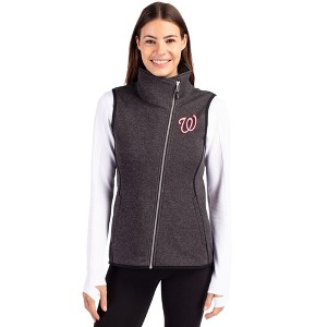 Washington Nationals Cutter & Buck Mainsail Sweater Knit Womens Asymmetrical Vest - 1 of 1