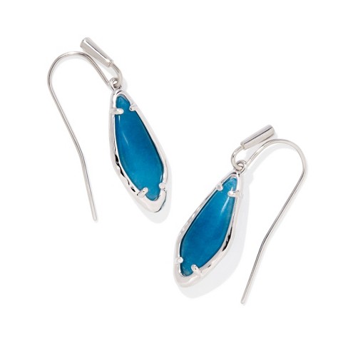 Kendra Scott Saige Small Drop Earrings Silver teal Jade Target