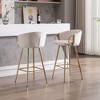 SKRAN 30 Inch Velvet Upholstered Bar Stools Set of 2 Counter Height Bar Chairs With Gold Legs and Chrome Footrest For Dining Room, Pub - 2 of 4