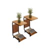 TiramisuBest Small Coffee Table with Storage Rolling Side Table Slide Under Sofa for Living Room Bedroom Apartment Easy Assembly - 4 of 4