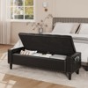 60" Storage Ottoman Bench, Faux Leather Upholstered Ottoman for King Size End of Bed - 3 of 4
