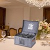 Orieon 3-Pack Stemware Storage Boxes with Dividers, Felt Wine Glass Organizer with Lids & Handles, Grey. - 2 of 4
