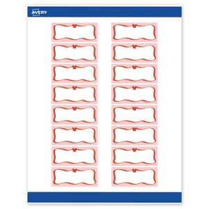 Avery Labels, 1" x 2-5/8", Gold-Pink Bow, Matte, 160ct - 1 of 4