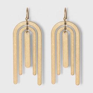 Bar and U Shape Drop Earrings - Universal Thread™ Gold - 1 of 3