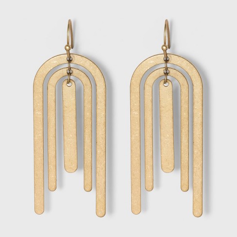 Gold u deals shape earrings