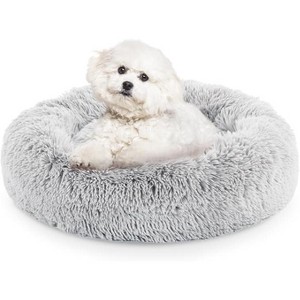 ROOMTEC Fluffy Donut Dog Bed, Calming Beds for Small Dogs Cats Round Faux Fur Cuddle Bed, Pet Anti-Anxiety Plush Bed, Machine Washable - 1 of 4