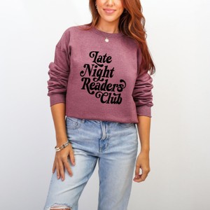 Late Night Readers Club Distressed - Women's Graphic Sweatshirt - 1 of 4