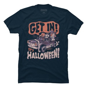 Men's Design By Humans Get In Its Halloween - Halloween Pumpkin Skull Gift By EduEly T-Shirt - 1 of 2