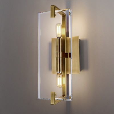 CityFurn 2-Light Modern Crystal Glass Wall Sconces