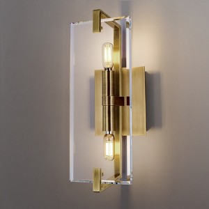 CityFurn 2-Light Modern Crystal Glass Wall Sconces - 1 of 4