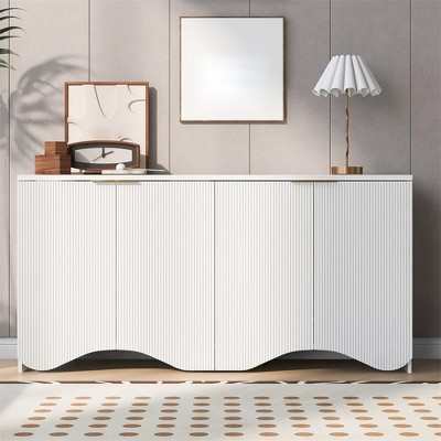63" Sideboard Buffet Cabinet with Storage, Coffee Bar Cabinet with Adjustable Shelves, Kitchen Pantry Cabinet for Living Dining Room Entryway