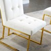 NicBex 2-piece Set Dining Chair Modern Upholstered Linen Fabric Side Chair with Tufted Button Back and Gold Metal Legs for Dining Room - 4 of 4