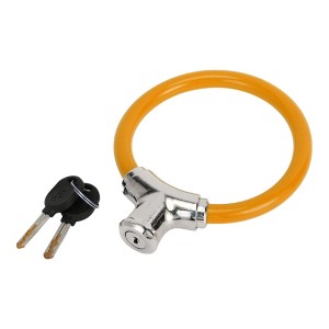 Unique Bargains Bicycle Lock Portable Ring Cable Anti-Theft Bike Lock Mini Ring Lock Orange 16.54" - 1 of 4