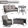 Gymojoy 5 Pieces Outdoor Wicker Sofa with Swivel Chairs, Coffee Table, Patio Furniture Set - 3 of 4