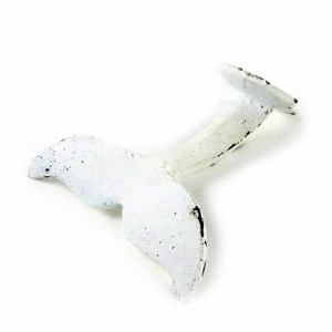 Slickblue Whale Tail Wall Hook, Cast Iron, Decorative, Distressed Antique Finish, White/Black, 4"x4"x2" - 1 of 3