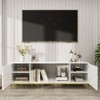 Sapphtopaz Modern TV Stand for TVs Up to 80" with Storage Cabinet Honeycomb Design Media Console with Open Shelves & Metal Legs for Living Room - 4 of 4