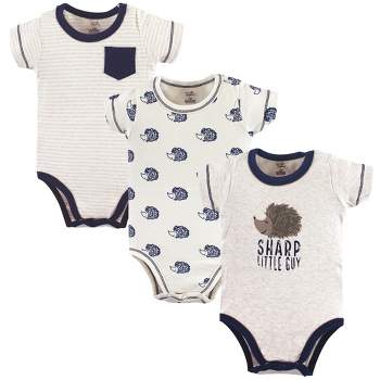 Touched by Nature Baby Boy Organic Cotton Bodysuits 3pk, Hedgehog