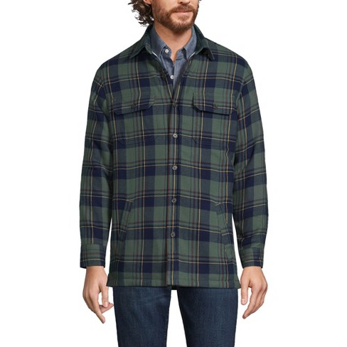 Lands end fleece lined flannel shirt sale