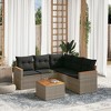 vidaXL 6 Piece Patio Sofa Set with Cushions - Gray With Table - 2 of 4