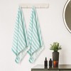 Unique Bargains Cotton Stripe Print Lightweight Highly Absorbent Bath Towel for Gym SPA Yoga 2 Packs - 4 of 4