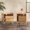 Saracina Home 2pc MidCentury Modern Solid Wood 2 Drawer Storage Nightstand Natural - 3 of 4
