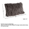 12x20-in. Plush Lumbar Pillow  Luxury Accent Pillow Insert and Shag Glam Cover Set  for Bedroom or Living Room by Lavish Home (Gray) - 2 of 4