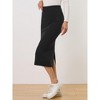 INSPIRE CHIC Women's High Waist Stretchy Rib Knit Slit Hem Pencil Bodycon Sweater Skirt - image 2 of 4