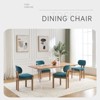 PexFix Wooden Dining Chairs Set of 2 Modern Fabric Upholstered Dining Room Chair Kitchen Chairs Farmhouse Dinner Chair for Kitchen Dining Room Teal - 2 of 4