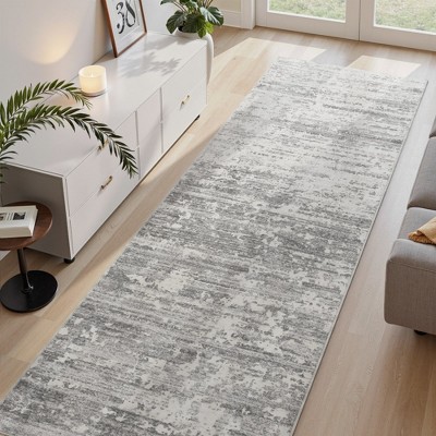 MontVoo Modern Abstract Washable Area Rug Gray