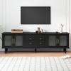 HDZNVF Retro Design TV Stand with Fluted Glass Doors for TVs Up to 78 inch, Black - 2 of 4