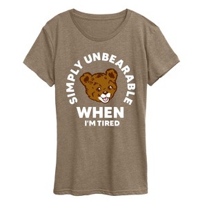 Women's - Instant Message - Tired Simply Unbearable Short Sleeve Graphic T-Shirt - 1 of 4