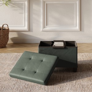 StorageBud Storage Ottoman for Bedroom End of Bed, Faux Leather Storage Bench, Large Storage Ottoman Bench, Entryway Bench with Storage - 1 of 4