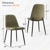 Set of 2 Upholstered Dining Chairs with Metal Legs, Modern Fabric Accent Chairs for Kitchen or Dining Room-Maison Boucle - 3 of 4