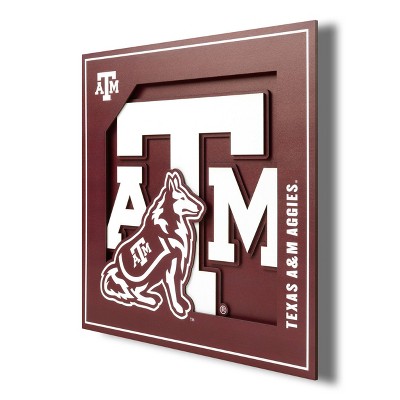 NCAA Texas A&M Aggies 3D Logo Series Wall Art - 12"x12"