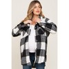 PinkBlush Black Plaid Brushed Long Maternity Shacket - 2 of 4