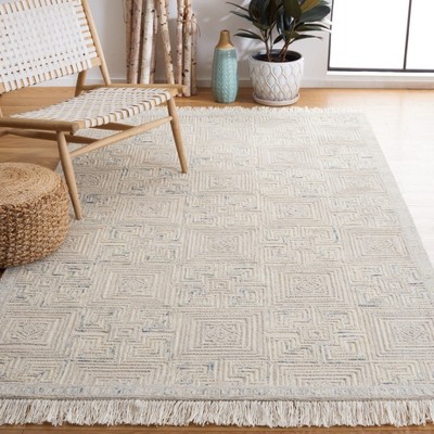 Ivory Hand-Tufted Wool 4' x 6' Geometric Area Rug