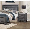 NicBex Nightstand with 2 Drawers,1pc Side Table with Black Cup Pulls  and Brown Finish,23.5 inch Bedside Table for Bedroom,Living Room,Brown/Gray - 3 of 4