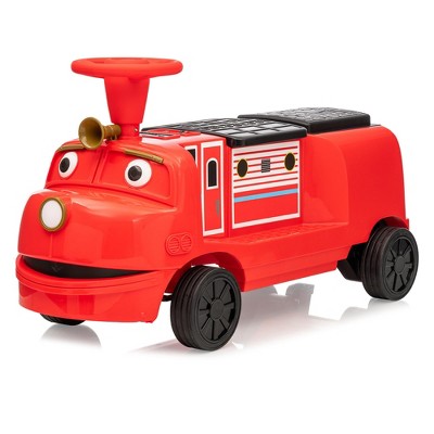 12V Ride On Train Trackless, 2 Seater Kids Ride On Toy with Removable Storage Chair, Light, Music, Kids Electric Car for 3+ (Carriage Not Included)