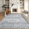 Washable Vintage Geometric Rug Non Slip Low Pile Rug Soft Floor Cover Foldable Indoor Carpet for Living Room Bedroom Playroom Office - 2 of 4